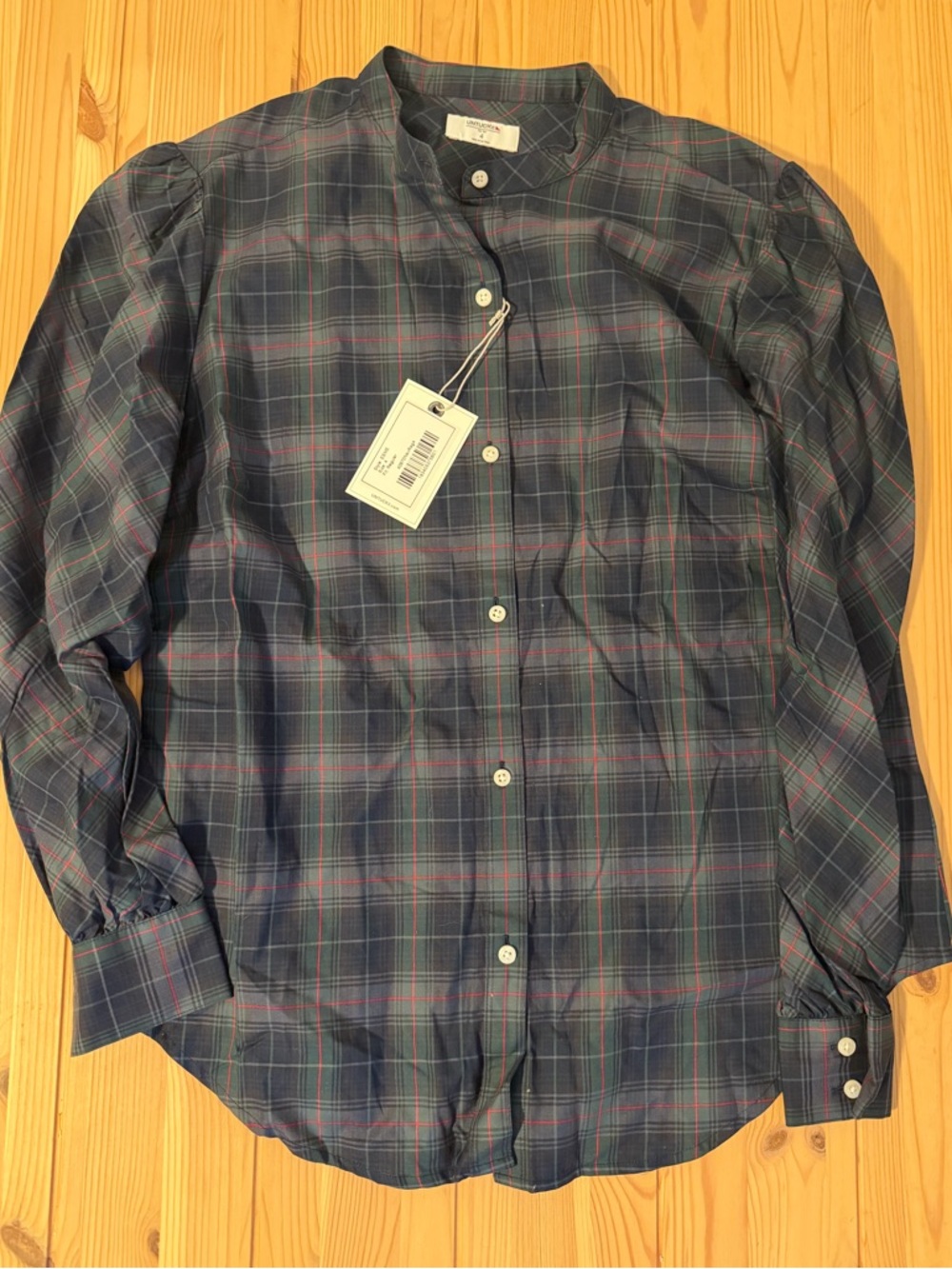 Women’s Navy Plaid Button-Up Shirt -Untuckit